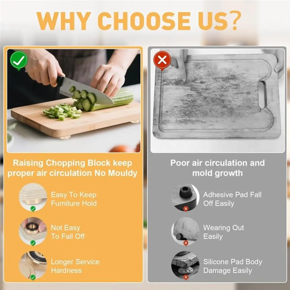 8 Brass Chopping Board Feet wi - Cutting Board Foam recension och pris