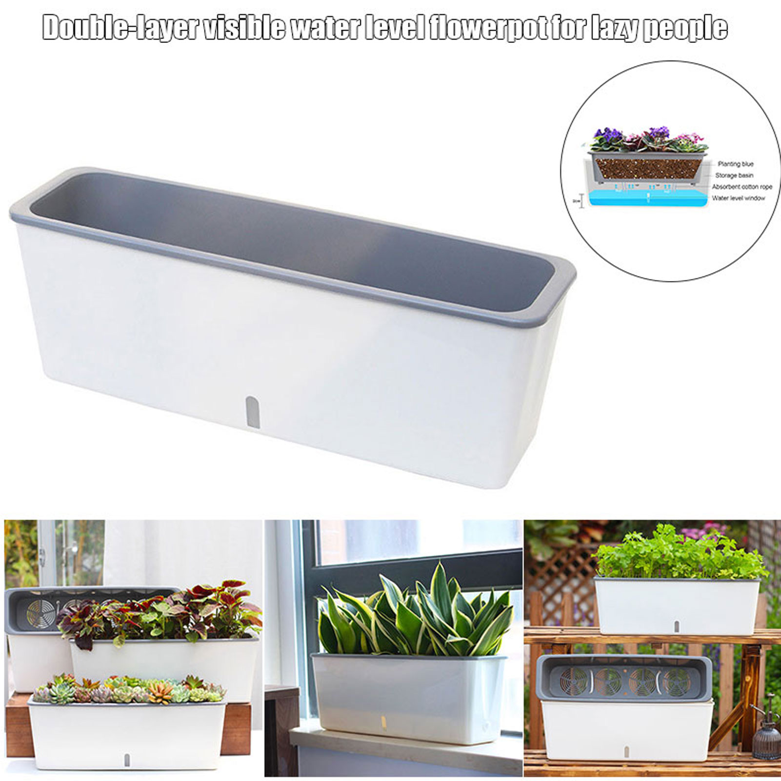 Self-Watering Planter Pots wit - Self Watering Insert recension och pris
