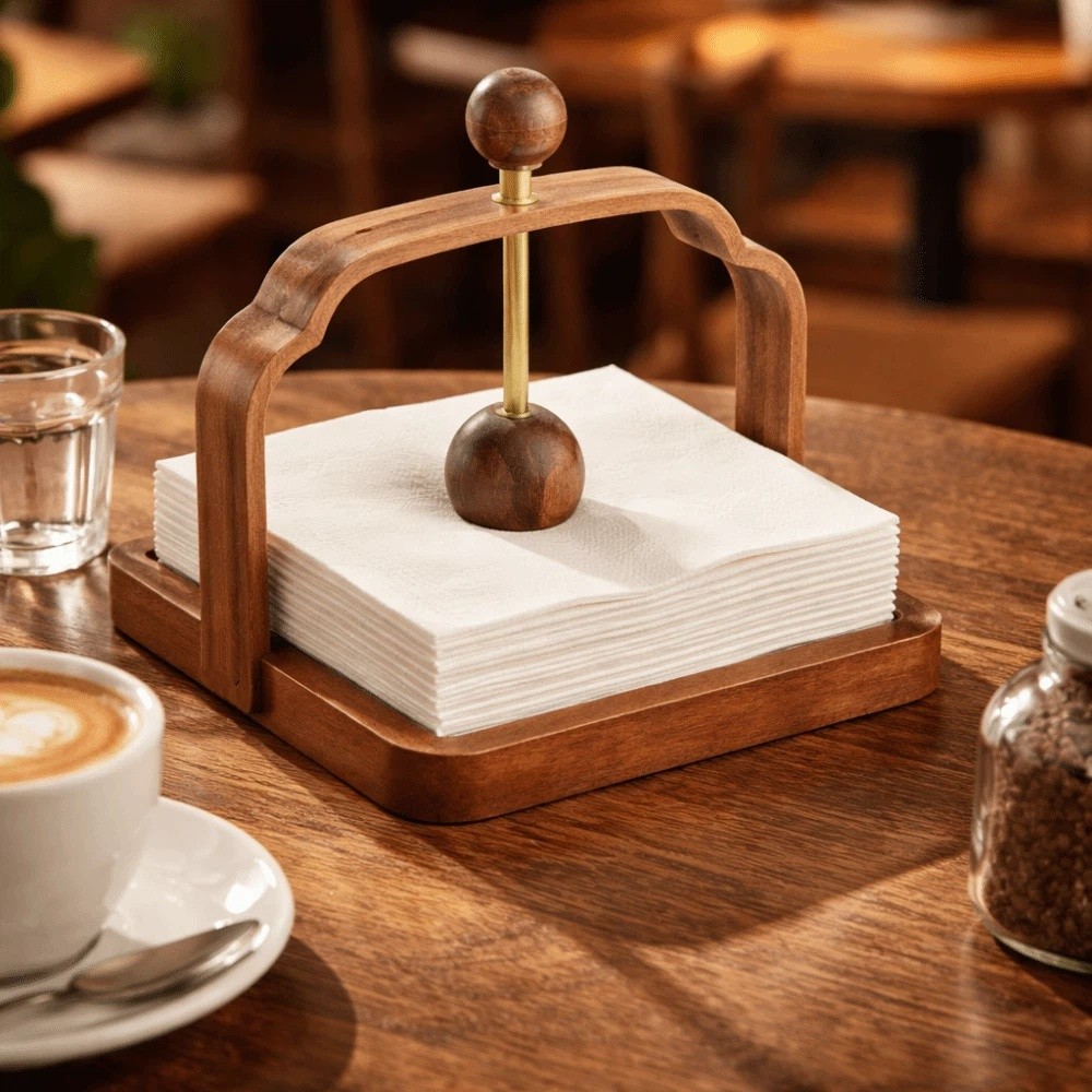 Napkin Stand Retro Walnut Wood - Agar Tissue Culture recension och pris
