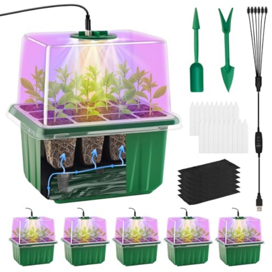 Seed Starter Tray with Light,  - Humidity Dome Kit recension och pris