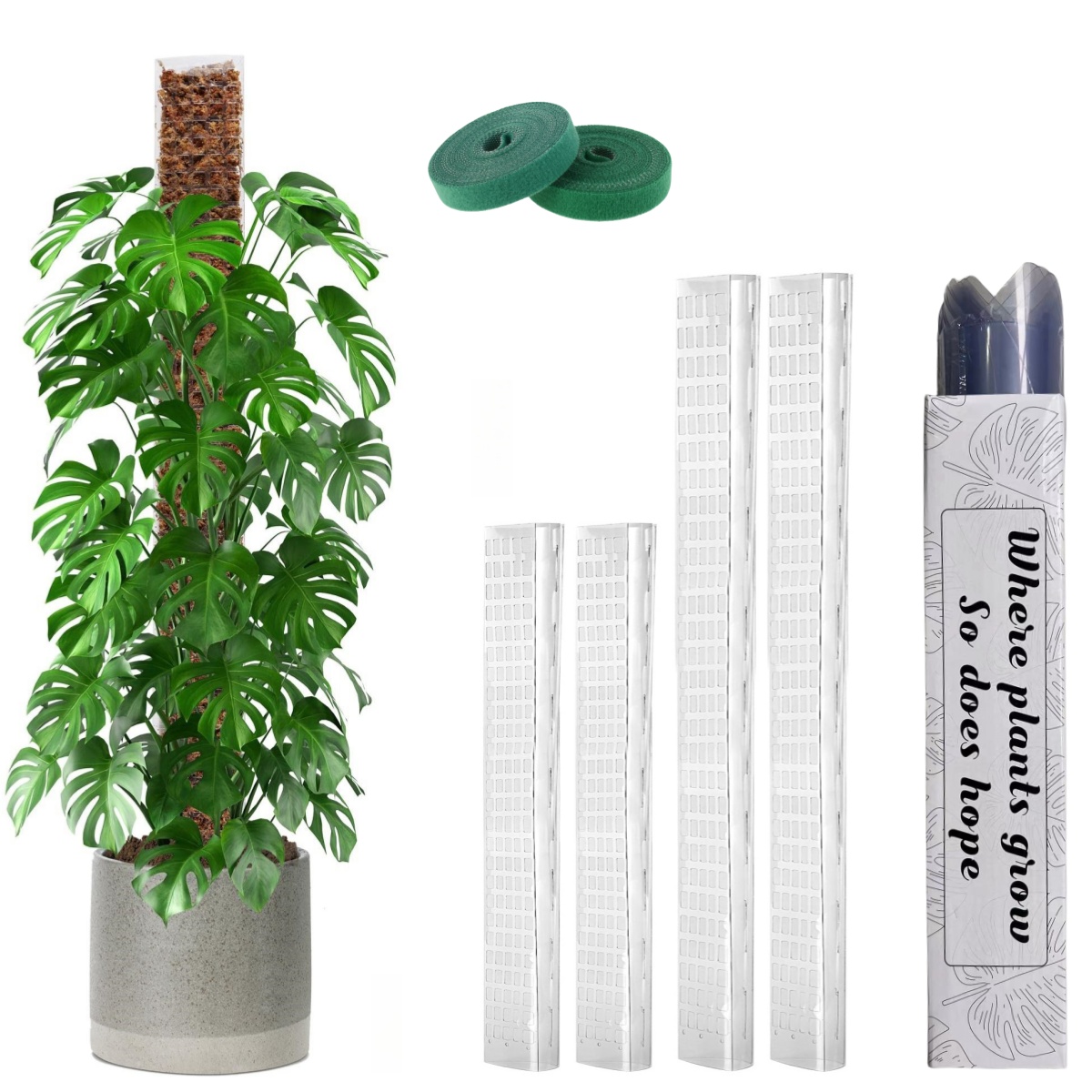 Plastic Moss Pole,24in/36in/48 - Sphagnum Moss Dry recension och pris