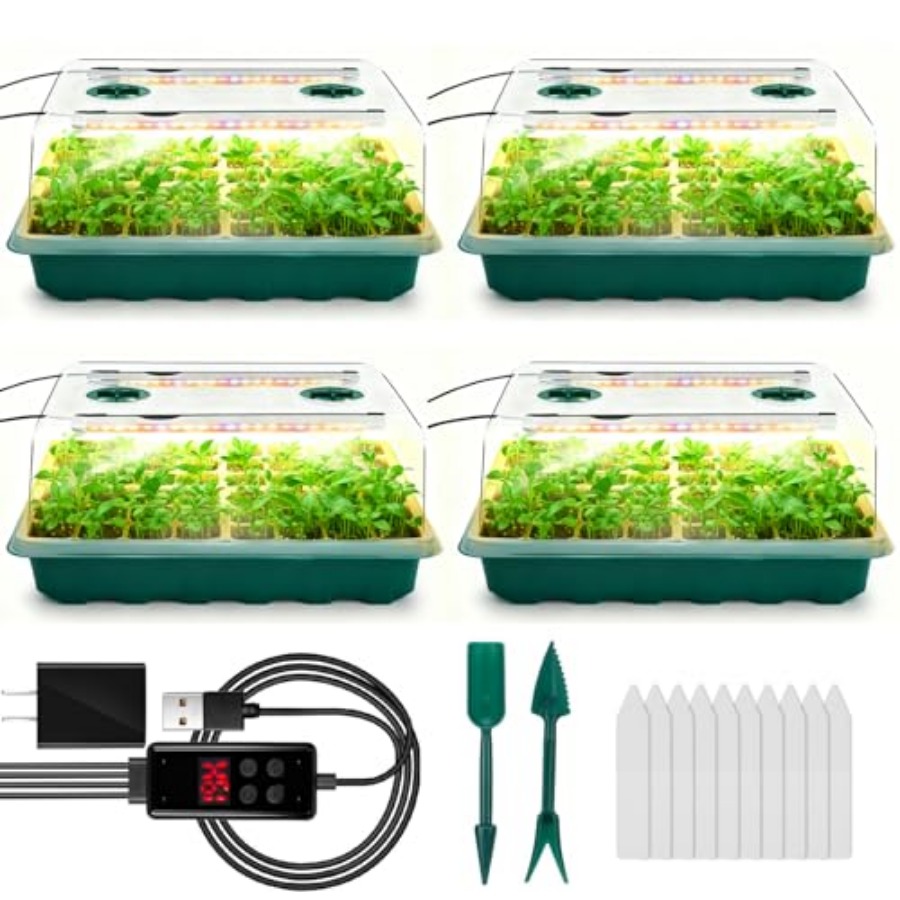 Seed Starter Tray with Grow Li - Humidity Dome Kit recension och pris