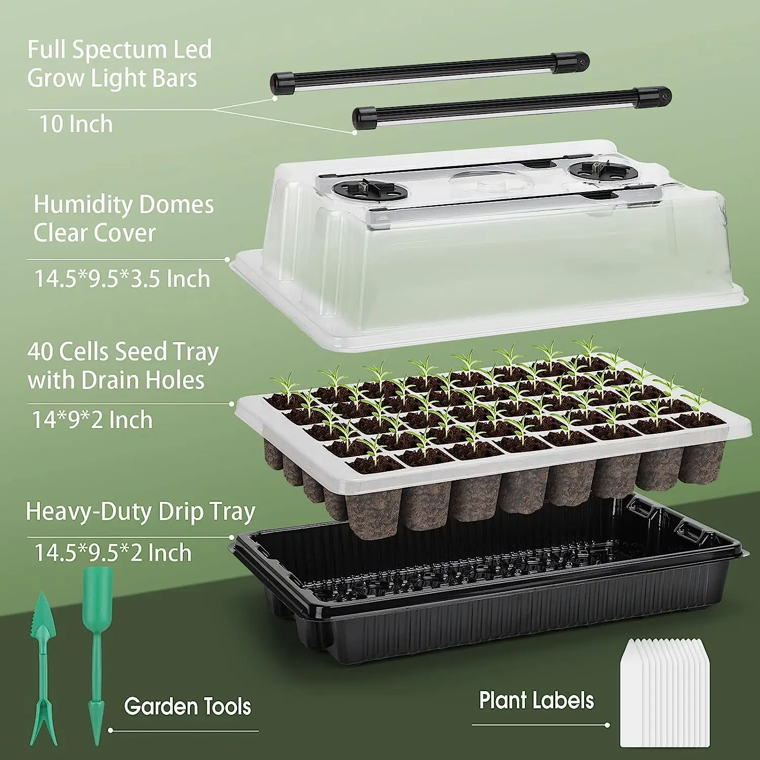 1 Set, Seed Starter Trays With - Humidity Dome Kit recension och pris
